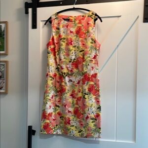 Alyx Floral Midi Dress in Coral, Yellow & Green